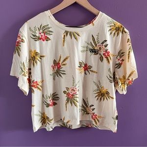 VANS crop floral Tee